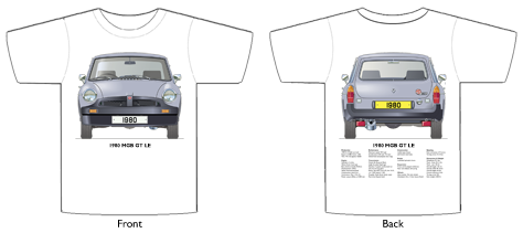 MGB GT LE 1980 T-shirt Front & Back